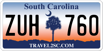SC license plate ZUH760
