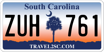 SC license plate ZUH761