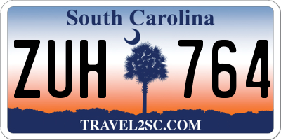 SC license plate ZUH764