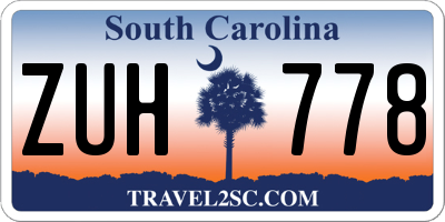 SC license plate ZUH778