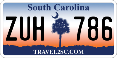 SC license plate ZUH786