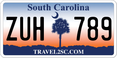 SC license plate ZUH789