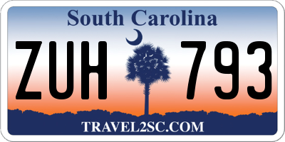 SC license plate ZUH793