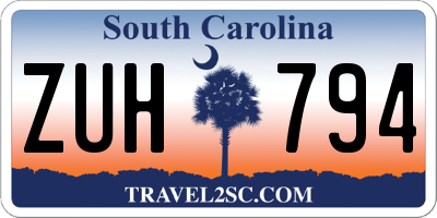 SC license plate ZUH794