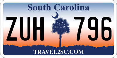 SC license plate ZUH796