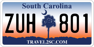 SC license plate ZUH801