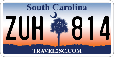 SC license plate ZUH814