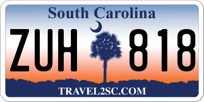 SC license plate ZUH818