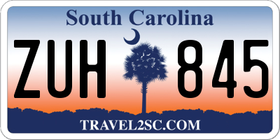 SC license plate ZUH845