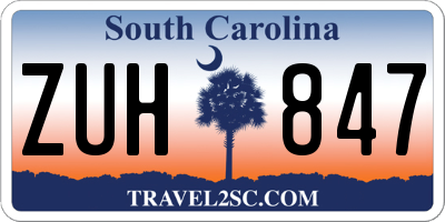 SC license plate ZUH847