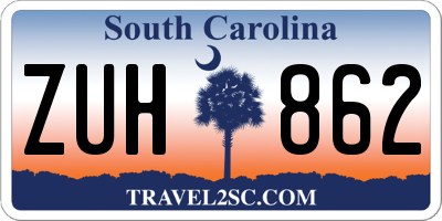 SC license plate ZUH862