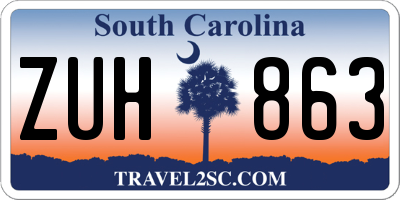 SC license plate ZUH863