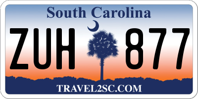 SC license plate ZUH877