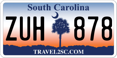 SC license plate ZUH878