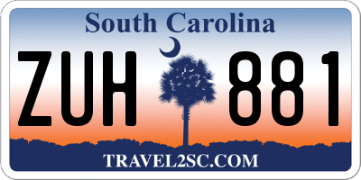 SC license plate ZUH881