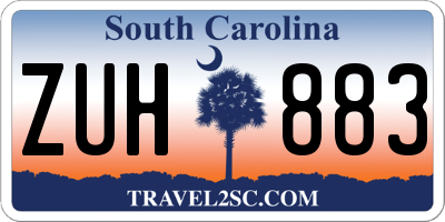 SC license plate ZUH883