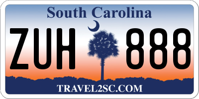 SC license plate ZUH888