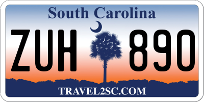 SC license plate ZUH890