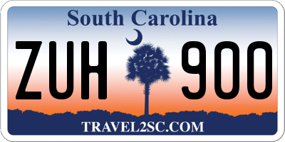 SC license plate ZUH900