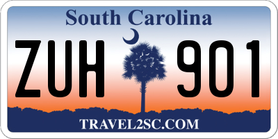 SC license plate ZUH901