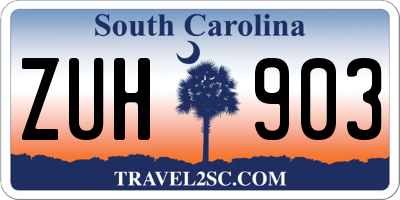 SC license plate ZUH903