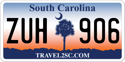 SC license plate ZUH906