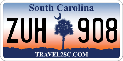 SC license plate ZUH908