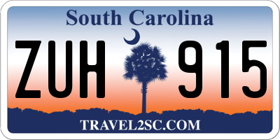 SC license plate ZUH915