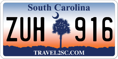 SC license plate ZUH916