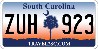 SC license plate ZUH923