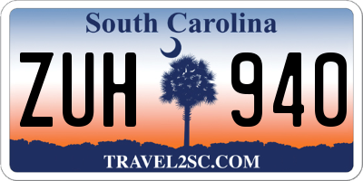 SC license plate ZUH940