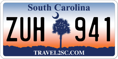 SC license plate ZUH941