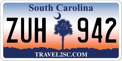 SC license plate ZUH942