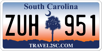SC license plate ZUH951