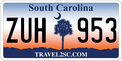 SC license plate ZUH953