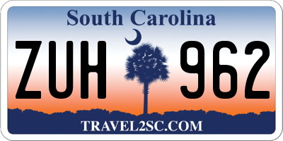 SC license plate ZUH962