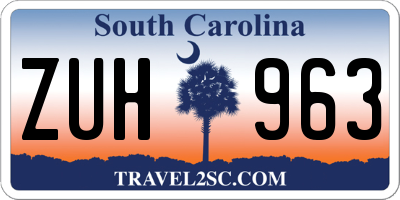 SC license plate ZUH963