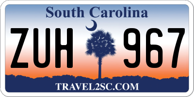 SC license plate ZUH967