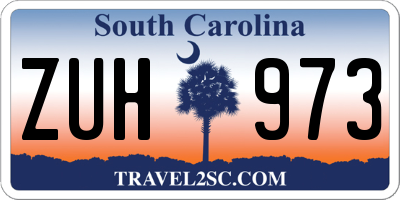 SC license plate ZUH973