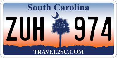 SC license plate ZUH974