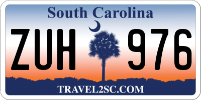 SC license plate ZUH976