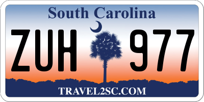 SC license plate ZUH977