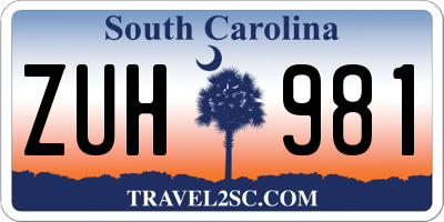 SC license plate ZUH981