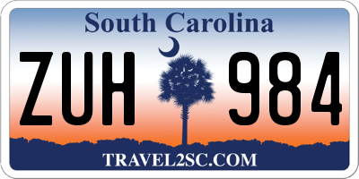 SC license plate ZUH984