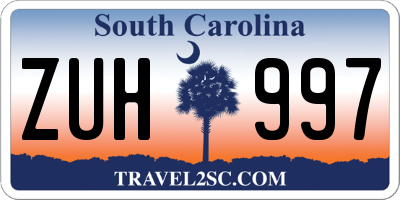 SC license plate ZUH997