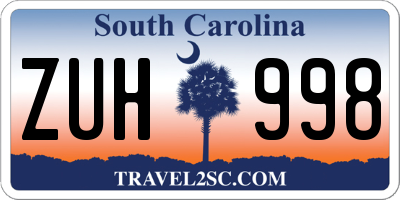 SC license plate ZUH998