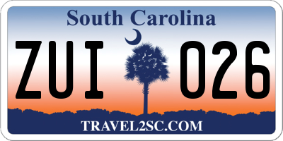 SC license plate ZUI026