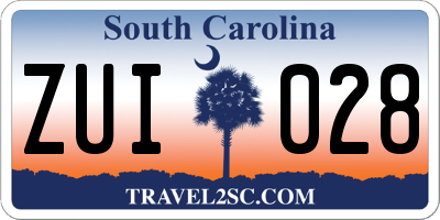 SC license plate ZUI028
