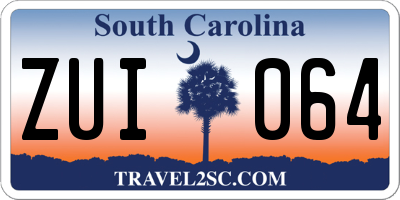 SC license plate ZUI064