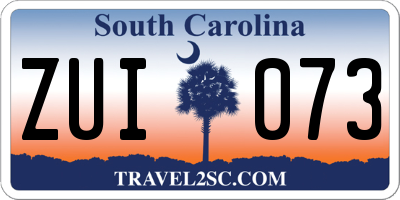 SC license plate ZUI073